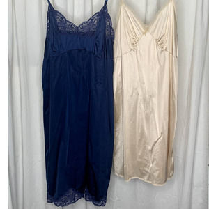 Vintage Slips Lot Navy Nude 40 42 Sears Wonder Maid Lingerie Bundle Dress Gown